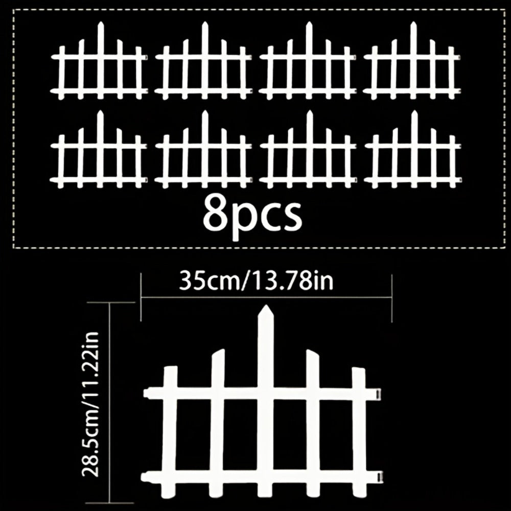 Solar Fence Lights Outdoor 8-Pack with Remote Control – LED White Picket Fence Border Lights Solar Powered