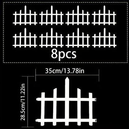 Solar Fence Lights Outdoor 8-Pack with Remote Control – LED White Picket Fence Border Lights Solar Powered