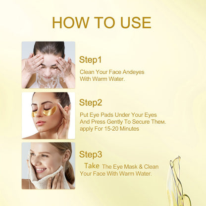 Under Eye Patches 120pcs (2 Boxes) with Hyaluronic Acid, Collagen & Glycerin – Gold Eye Mask for Dark Circles, Puffiness & Fine Lines