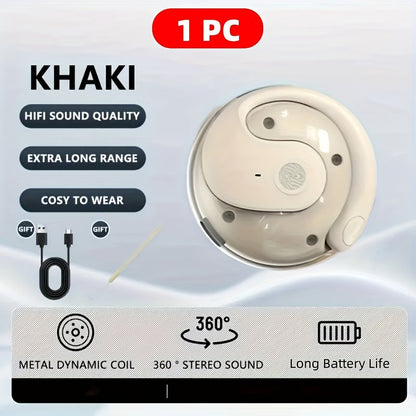 Open-Ear AI Translation Earbuds with Circular LED Battery Display Case in Six Color Options