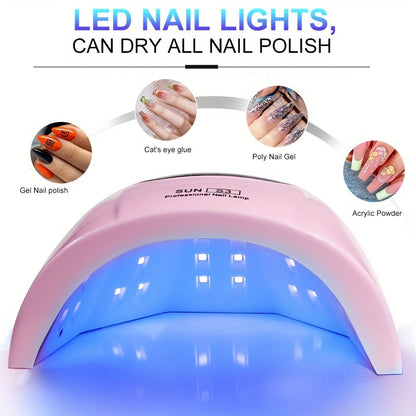 SUN S3 UV LED Nail Lamp with 24 Light Beads, 5V Input, Digital Display and Three Color Options