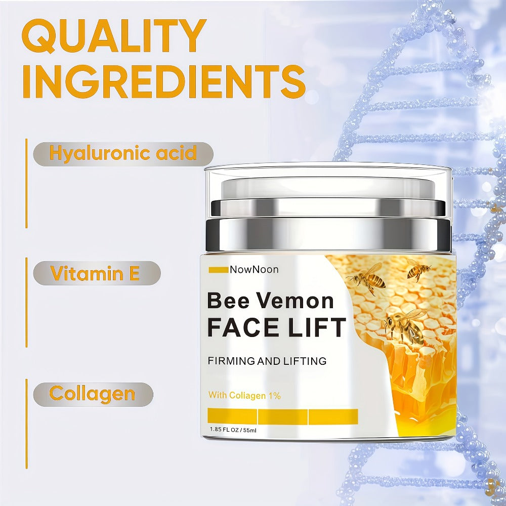 Face Cream Bee Venom 50g Formula with Hyaluronic Acid, Vitamin E and Lightweight Face and Neck Texture