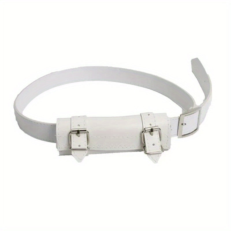 Sword Belt Holster with Dual Buckle Loops in Black or White for Katana-Style Costume Props