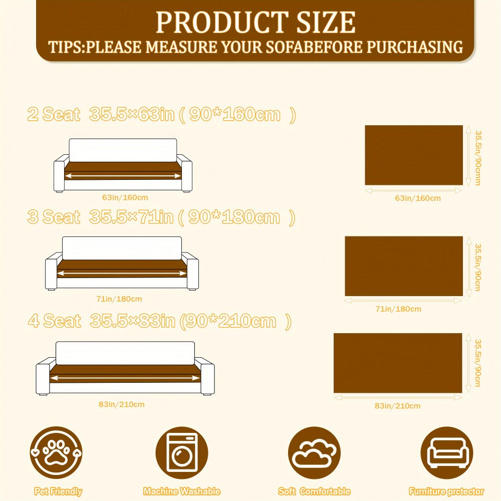 Sofa Cover Plush Sectional Couch Slipcover Durable Furniture Protector for Pets Cats Dogs for Entryways, Bedrooms and Living Spaces