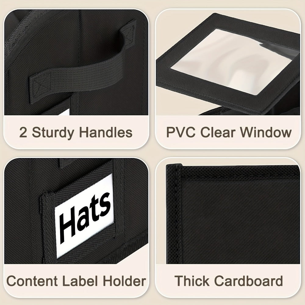 Hat Storage Box for Baseball Caps – Stackable Cap Organizer for Closet, Holds Up to 30 Caps, Freestanding Hat Boxes for Women & Men | 1pc