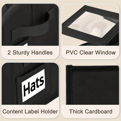 Hat Storage Box for Baseball Caps – Stackable Cap Organizer for Closet, Holds Up to 30 Caps, Freestanding Hat Boxes for Women & Men | 1pc
