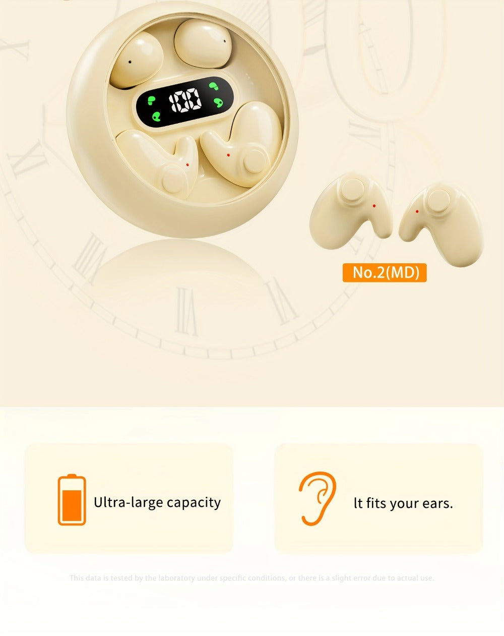 2-in-1 Wireless Earphones Couples Shared Audio Long Battery Life Clear Sound TV Movies for Bedside Audio, Alarms and Room Entertainment