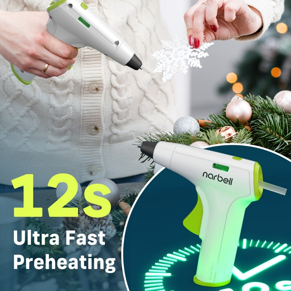Cordless Hot Glue Gun Fast Heating USB Rechargeable 2000mAh, 12-Second Heat-Up, Anti-Drip Nozzle