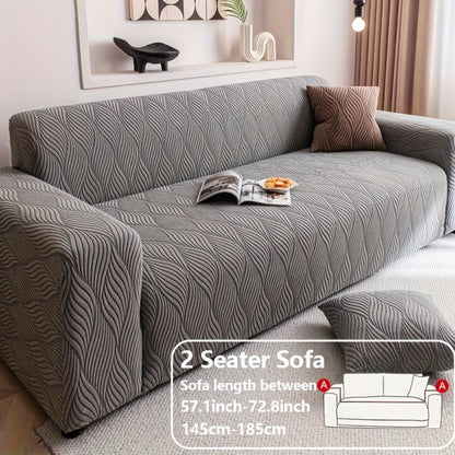 Sofa Cover Polar Fleece Modern Jacquard Elastic Slipcover with Elastic Fit for 1 to 4-Seater Sofas