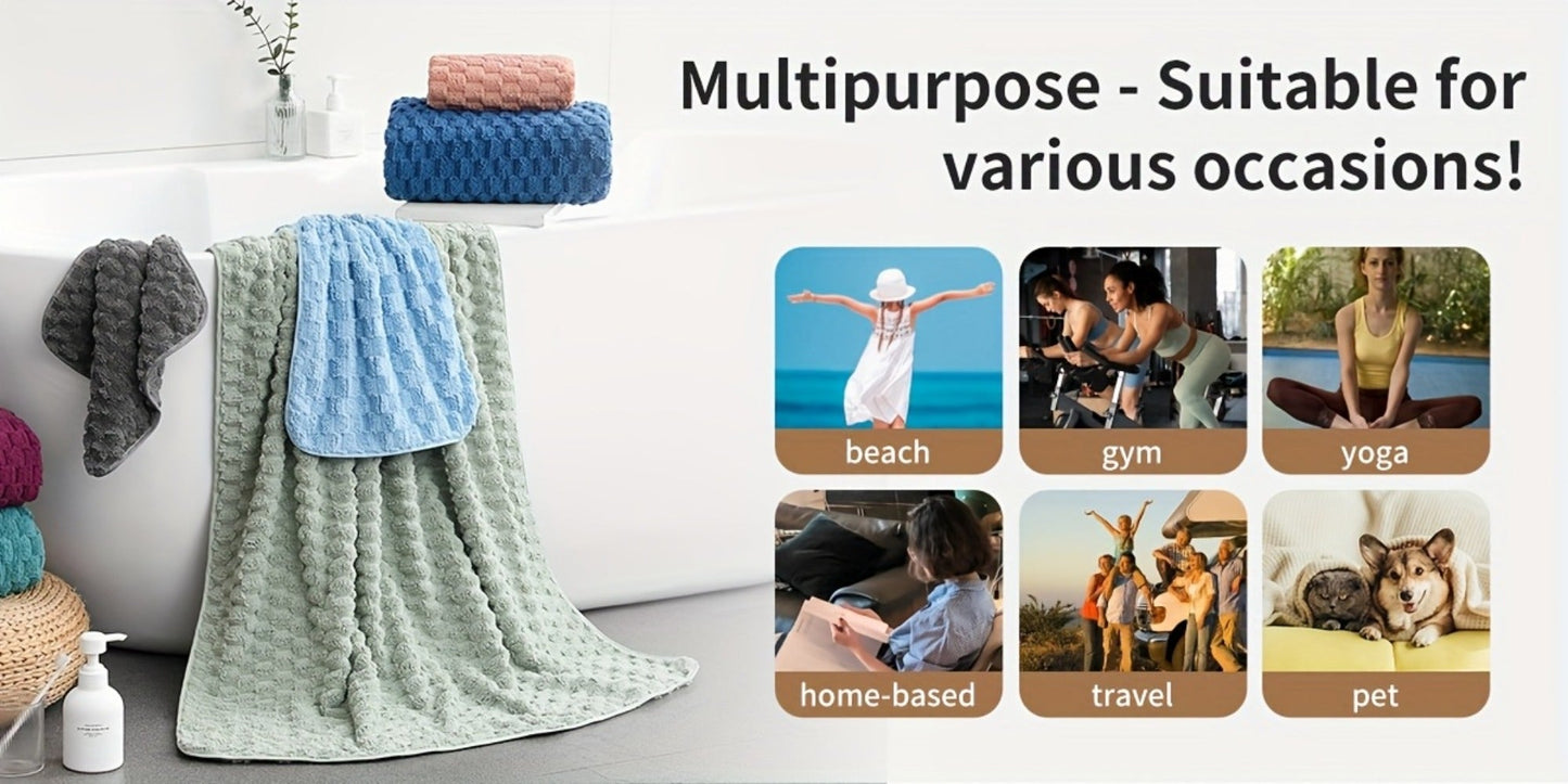 Bath Towels Set Single or 4-Piece 800GSM Oversized Microfiber Towels 32 x 64 Inch for Home and Guest Use