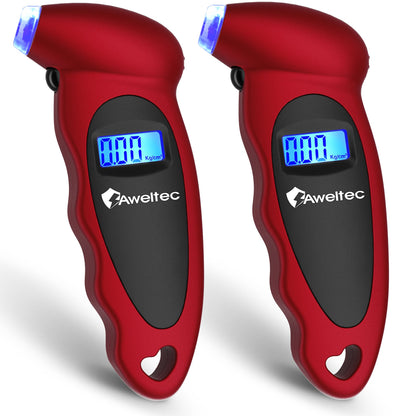 Digital Tire Pressure Gauge 2-Pack 150 PSI – Backlit LCD, 4 Modes PSI/Bar/KPA/Kgf, Non-Slip Grip for Car, Truck, Motorcycle & Bicycle
