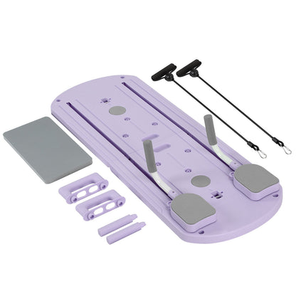 Foldable Pilates Board 8-in-1 with Resistance Bands – Anti-Slip Yoga Push-Up Board for Core Strength, Balance