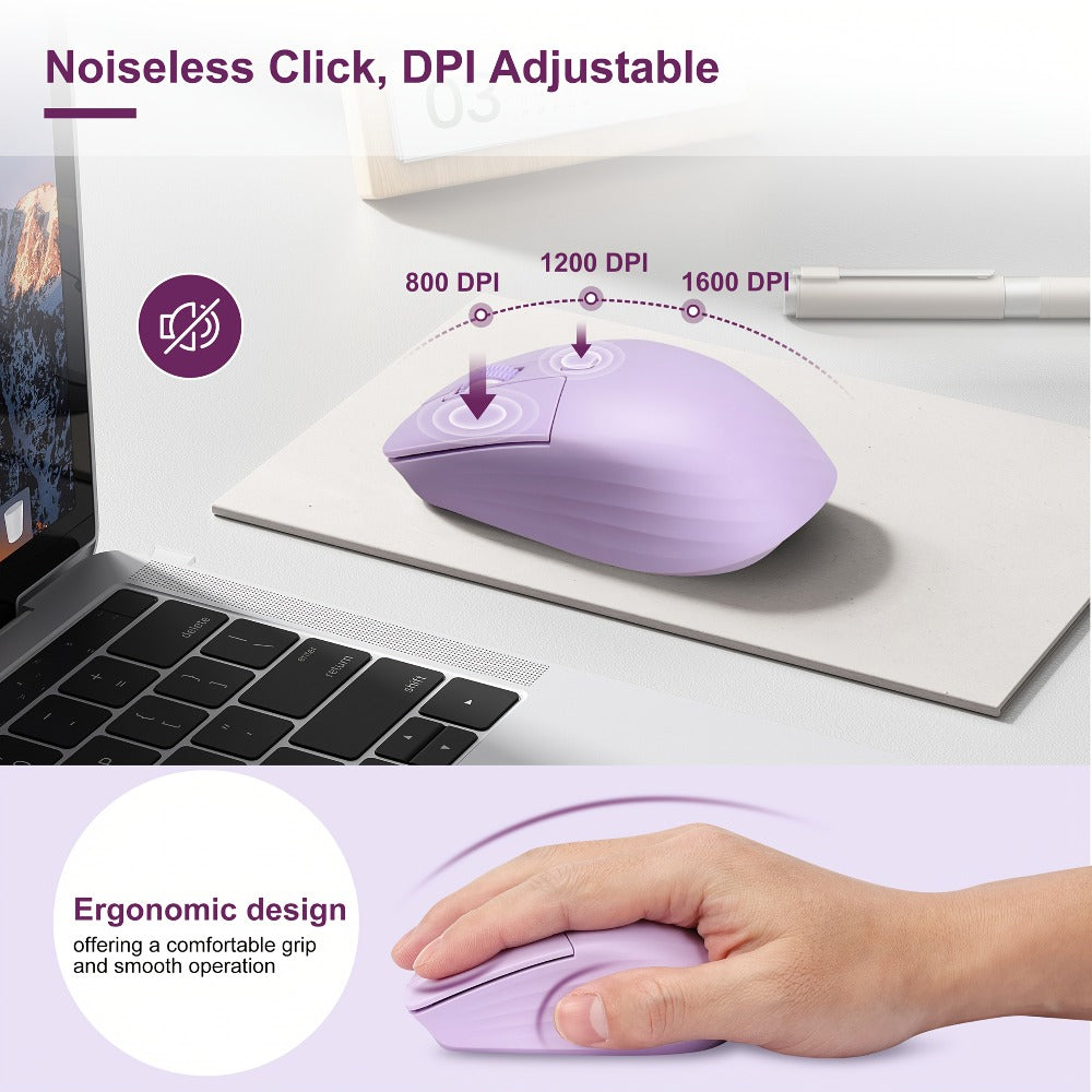FA98 Low-Profile 98-Key Wireless Keyboard and Mouse Set with Purple, Silver or Pink Color Options