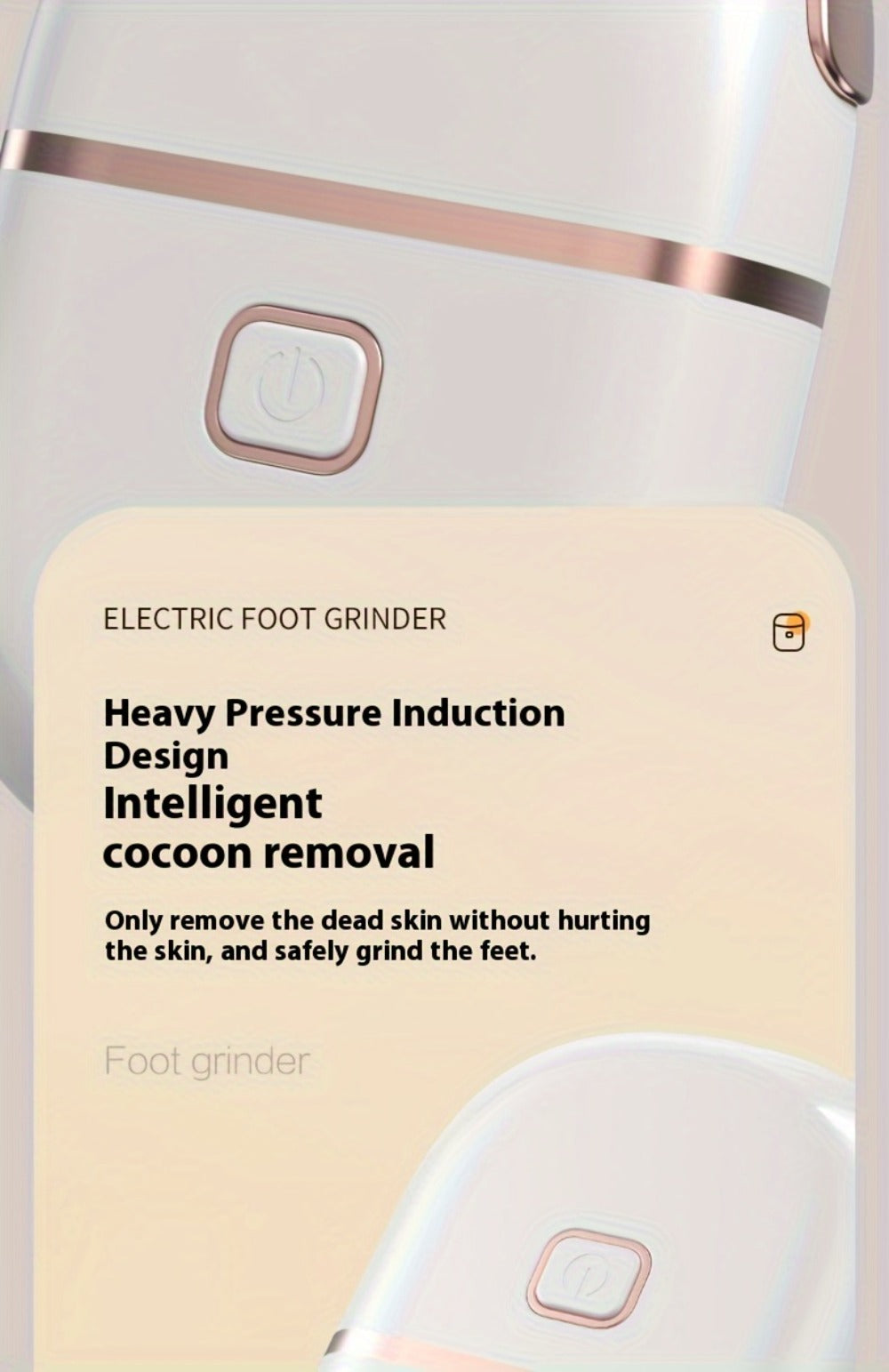 Callus Remover for Feet Electric Rechargeable Foot Grinder with 3 Grinding Heads & 2 Speed Settings – USB Portable Pedicure Tool for Cracked
