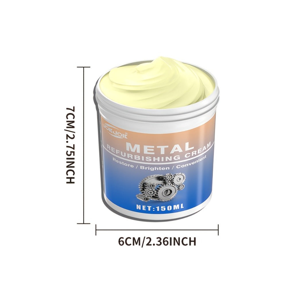 Metal Polishing Paste with Scrub Pad 5.07oz Multi-Purpose Chrome Polish Cream for Automotive for Home Cooking, Dining and Outdoor Meals