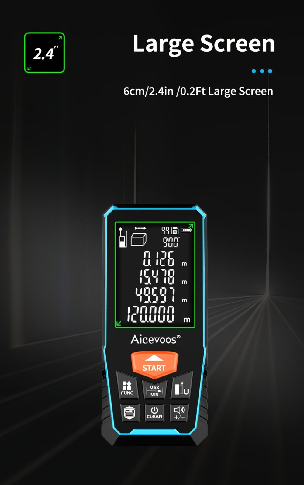 Laser Distance Meter Green Beam Digital Rangefinder 50M 70M 100M 120M Laser Tape Measure for Entryways, Bedrooms and Living Spaces