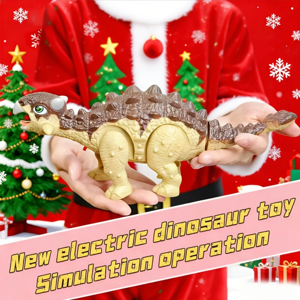 Battery-Powered Walking Ankylosaurus Dinosaur Toy with Roaring Sound and Random-Color Checkout