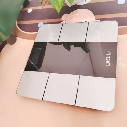 Gray Digital Bathroom Scale with Eight Metallic Electrode Panels and Top Display, Single Style
