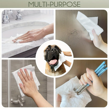 Disposable Face Towels 60 Count Extra Thick & Soft – 10x12 Inch Cotton Cleansing Wipes for Sensitive Skin, Makeup Removal