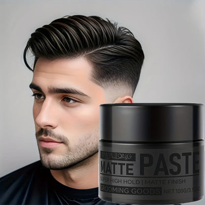 Matte Hair Paste for Men 100g, Non-Greasy Medium Hold Styling Cream with Plant Squalane & Argan Oil