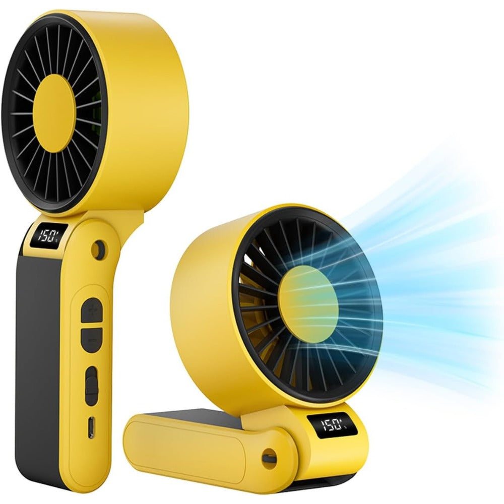 Handheld Fan USB-C Rechargeable 150-Speed Stepless Adjustable Turbo Fan LED Display for Home, Office and Desktop Air Circulation