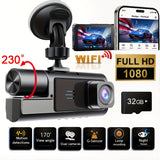 Dual-lens dashcam + 32G + WIFI