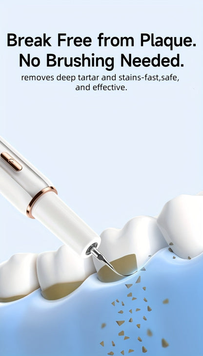 Electric Tooth Cleaner Tartar Remover Rechargeable – 5 Speed Modes, LED Light, USB Charging, 2 Replaceable Brush Heads