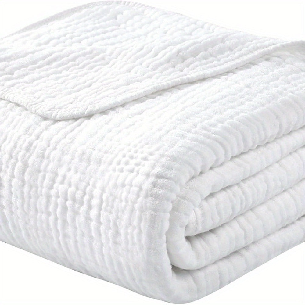 Morandi Cotton Muslin Blanket 6-Layer, Gauze Throw for Couch & Bed, Breathable All Season, 6 Colors