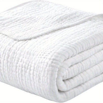 Morandi Cotton Muslin Blanket 6-Layer, Gauze Throw for Couch & Bed, Breathable All Season, 6 Colors