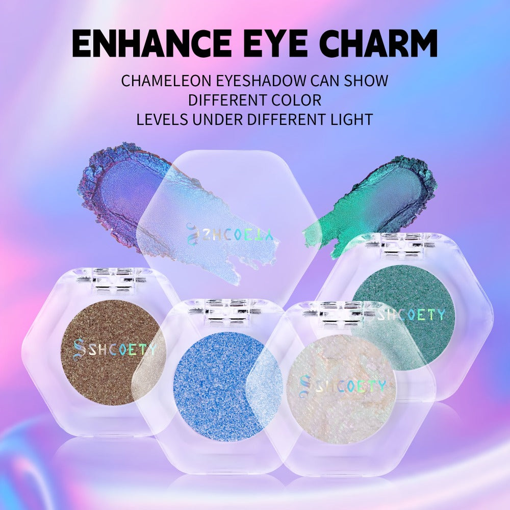 Chameleon Color-Shifting Eyeshadow Palette 12 Shades, Pearlescent Pigments Matte & Shimmer Blendable Eye Makeup Kit for Women