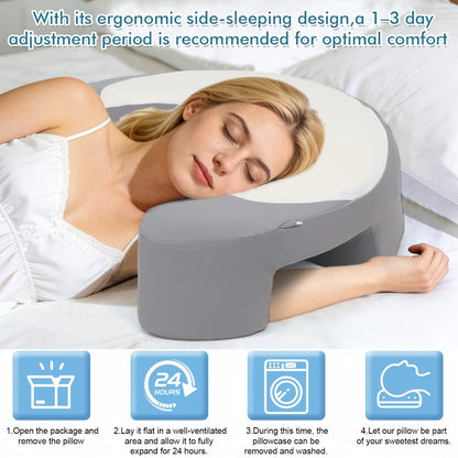 Cervical Pillow C-Shaped Neck Support Side Back Sleepers for Entryways, Bedrooms and Living Spaces