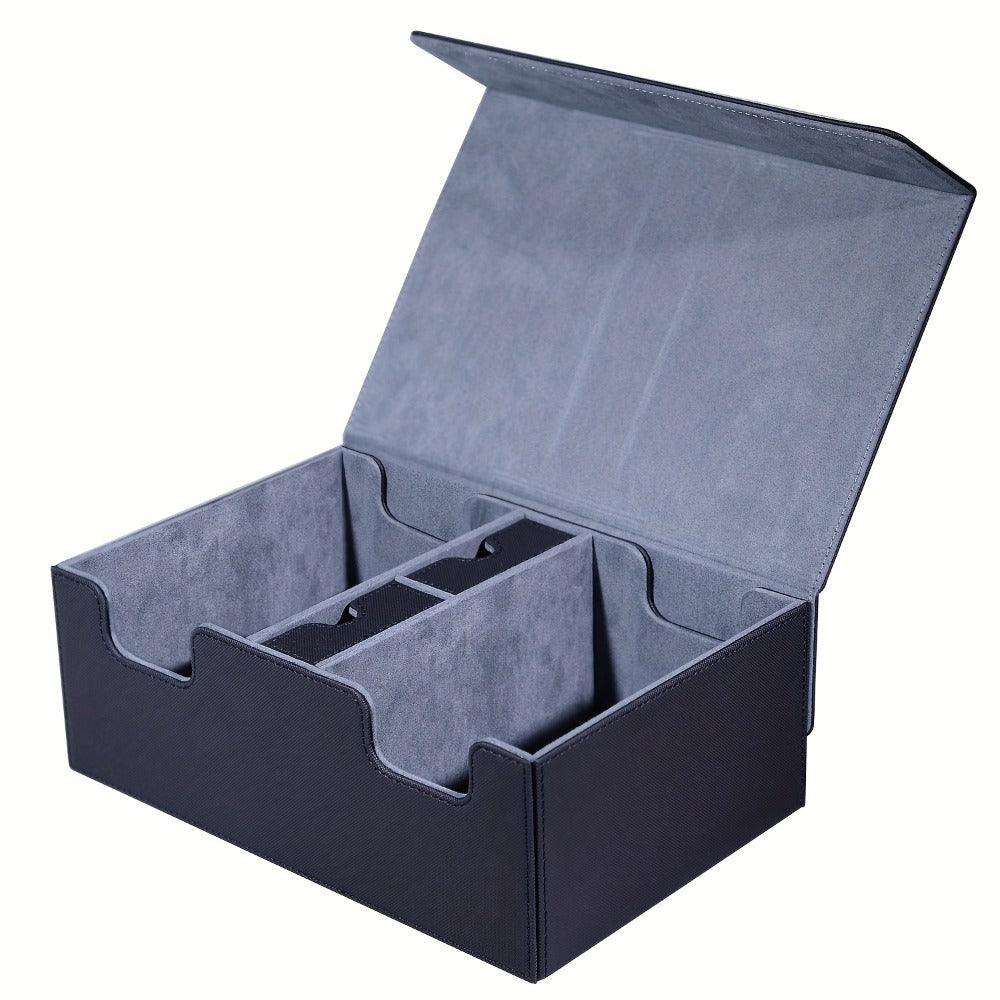Magnetic Deck Box 600+ Cards High Capacity MTG Card Storage Case 4 Deck Slots with 2 Dice Tray TCG YuGiOh Trading Card Organizer