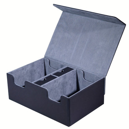 Magnetic Deck Box 600+ Cards High Capacity MTG Card Storage Case 4 Deck Slots with 2 Dice Tray TCG YuGiOh Trading Card Organizer