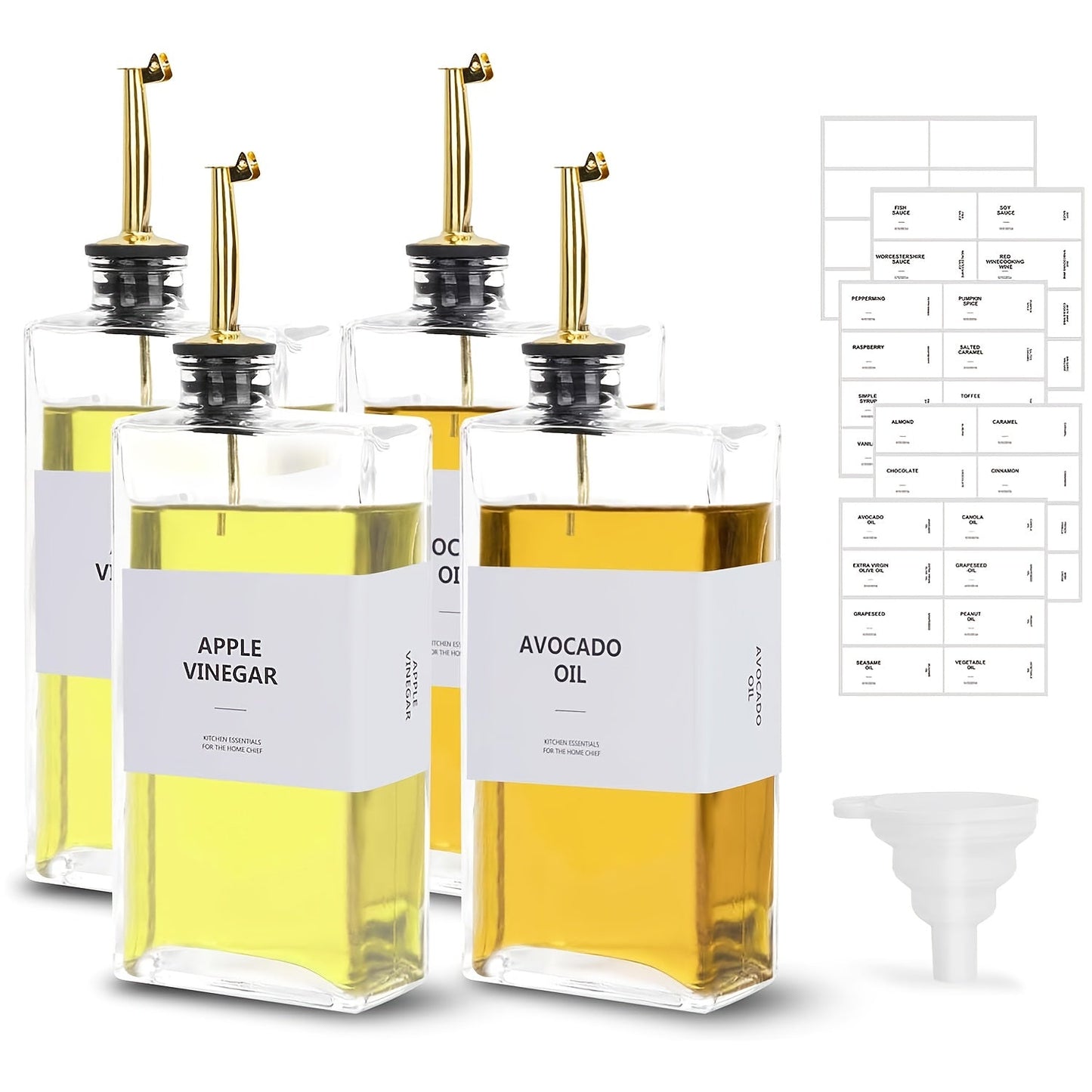 Glass Oil Dispenser Bottle 350ml – Olive Oil Vinegar Soy Sauce Coffee Syrup Dispenser for Kitchen