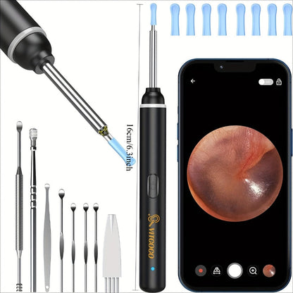 1080P-Marked Wireless Visual Ear Camera Kit with Six LED Lights, Cleaning Heads and Three Color Options