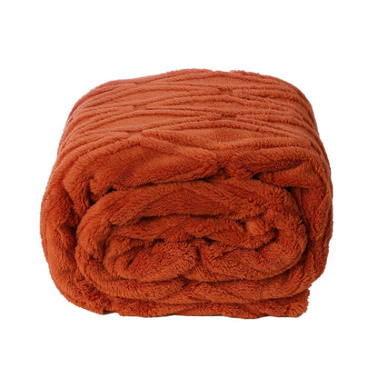 Textured Flannel Blanket in Rhinestone, Wheat-Ear, Checker and Solid Styles with Throw or Queen Options