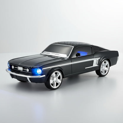Retro Classic Car Model Bluetooth Speaker with Deep Bass, Colorful LED Lights, FM Radio, USB TF AUX Inputs