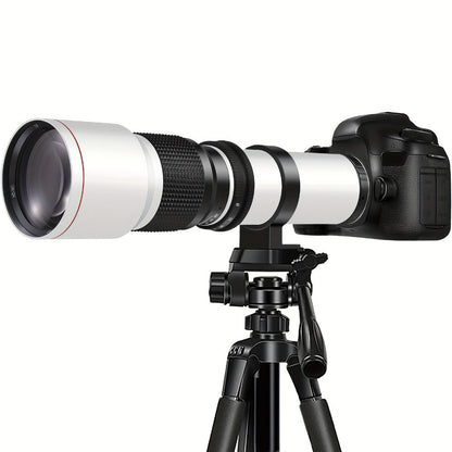500mm F/8 Manual Focus Telephoto Lens for Canon EF & Nikon F Mount DSLR Cameras – T-Mount Zoom Lens with Adapters