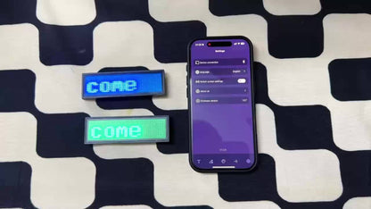 Programmable LED Badge Bluetooth App Controlled, Rechargeable Scrolling Text & Logo Display, 48x12 Pixel LED Name Tag for Events