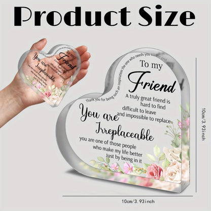 Sunflower Acrylic Friendship Gift for Women, Bestie Birthday Christmas Thank You Present Unbiological Sister BFF Keepsake