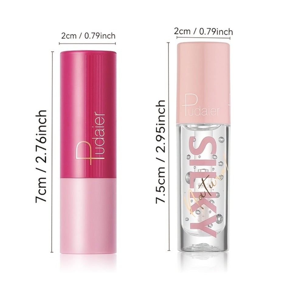 Lip Oil Lip Liner Duo 2-in-1 Precision Tip – Glossy Nourishing Hydrating Long-Lasting Silky Smooth Lip Color Pencil for Women Daily Glam