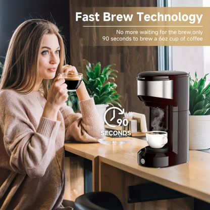 3-in-1 Coffee Machine Single Serve Brewer for K-Cup Pods Ground Coffee and Tea Compact with Reservoir for Kitchen Office Home Dark Blue