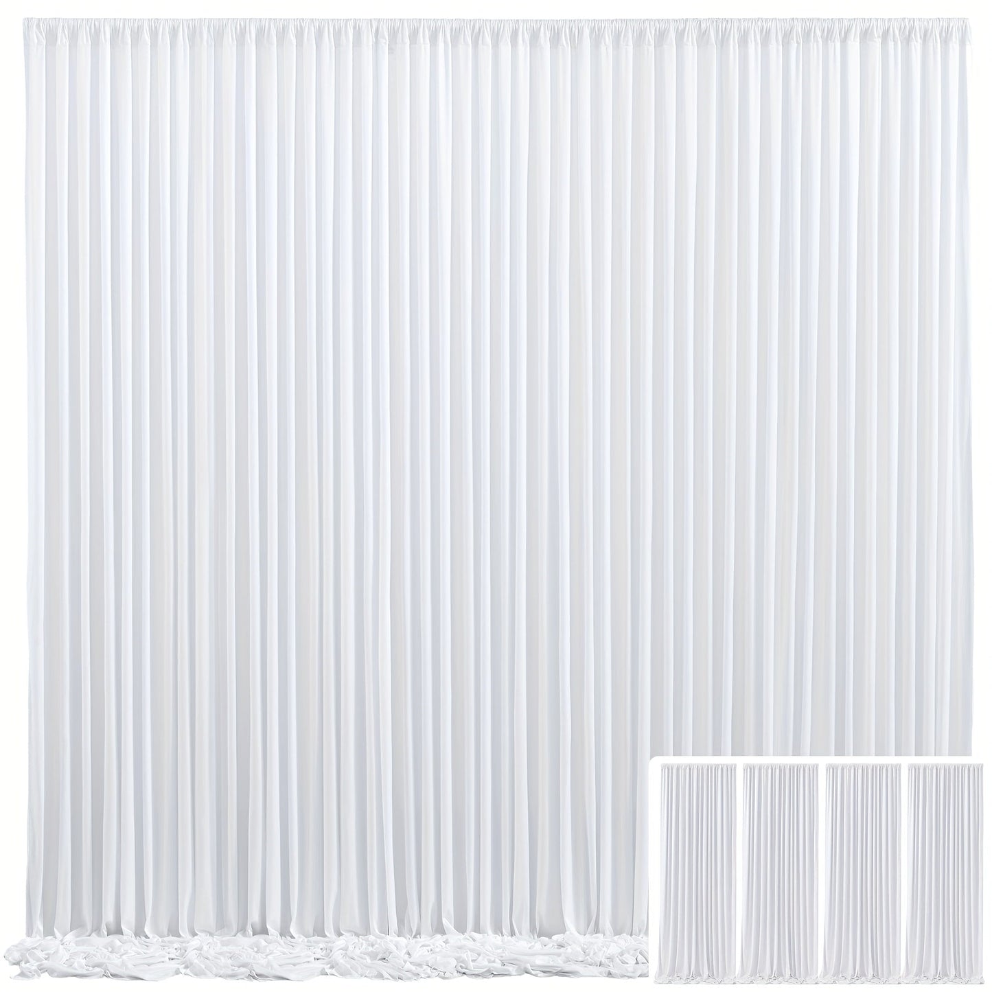 Backdrop Curtains 4 Pack 59x118 Inch, Wrinkle-Resistant Non-Transparent Party Decoration Fabric with Pole Pocket