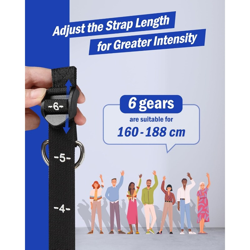 Natural Latex Pilates Bar Kit with Resistance Bands 20-360 lbs – Stainless Steel Handle, Adjustable Length for 5'3"-6'2"