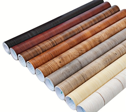 Wood Grain Floor Sticker Roll Peel & Stick Self-Adhesive Thickened Vinyl, Vintage DIY Flooring for Walls