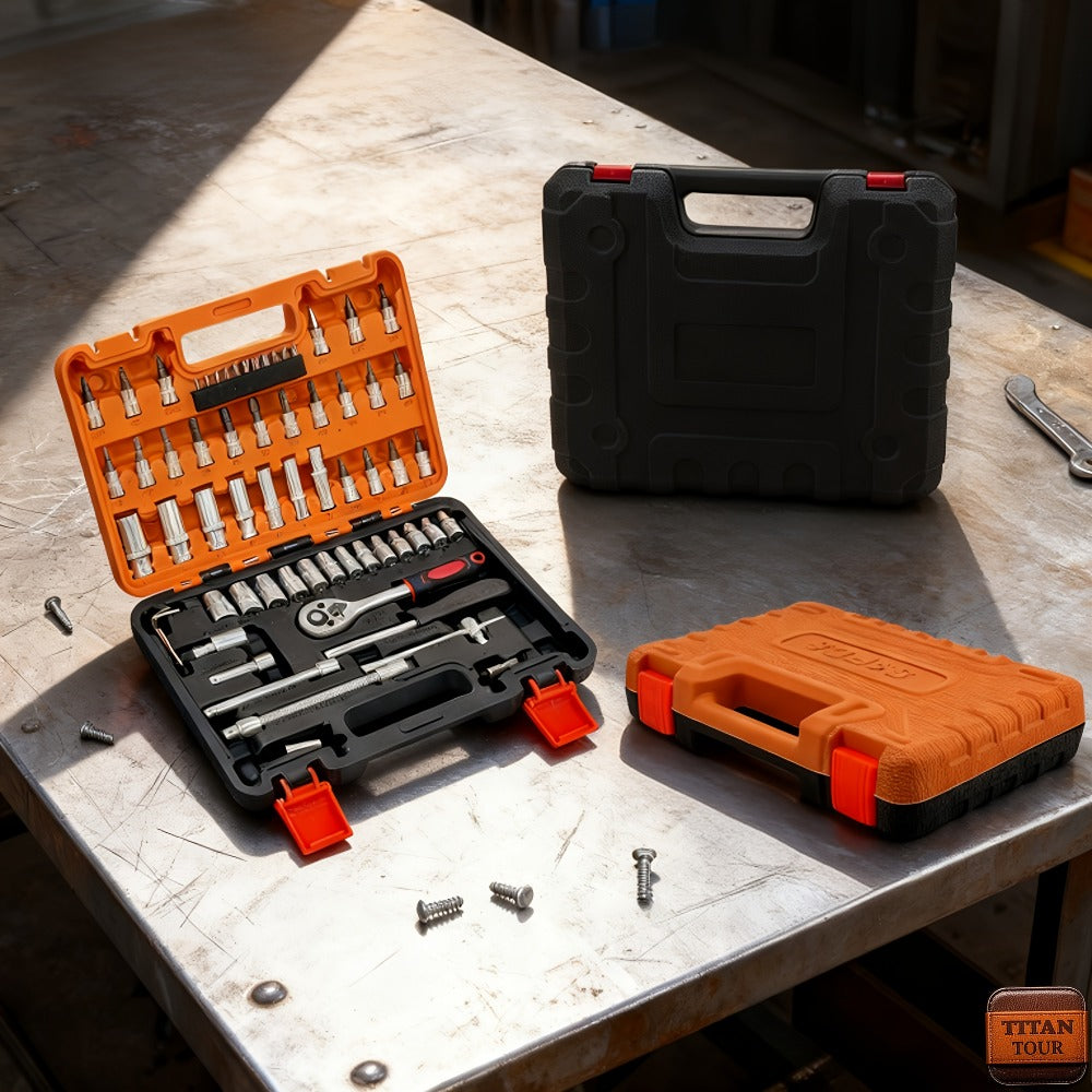 Professional Socket Wrench Tool Set 999 Piece 1/4 3/8 1/2 Drive Ratchet Set with S2 CR-V Sockets for Car Bicycle and Mechanical Work