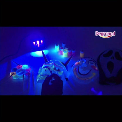 Single Rectangular UV Black-Light Flood Lamp with Adjustable Stand, Black Housing and Corded Lead