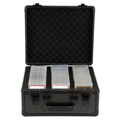 Graded Card Slab Storage Box 3-Compartment for PSA BGS FGS SGC – Premium Black Carrying Case 13.5x11.5x7.1 Inch Protects Slabs and Sleeved