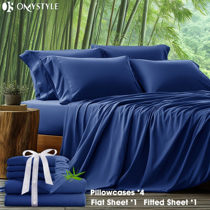 Viscose-Derived Blend Sheet Set with 4- or 6-Piece Packages, 11 Colors and Four Bed Size Options