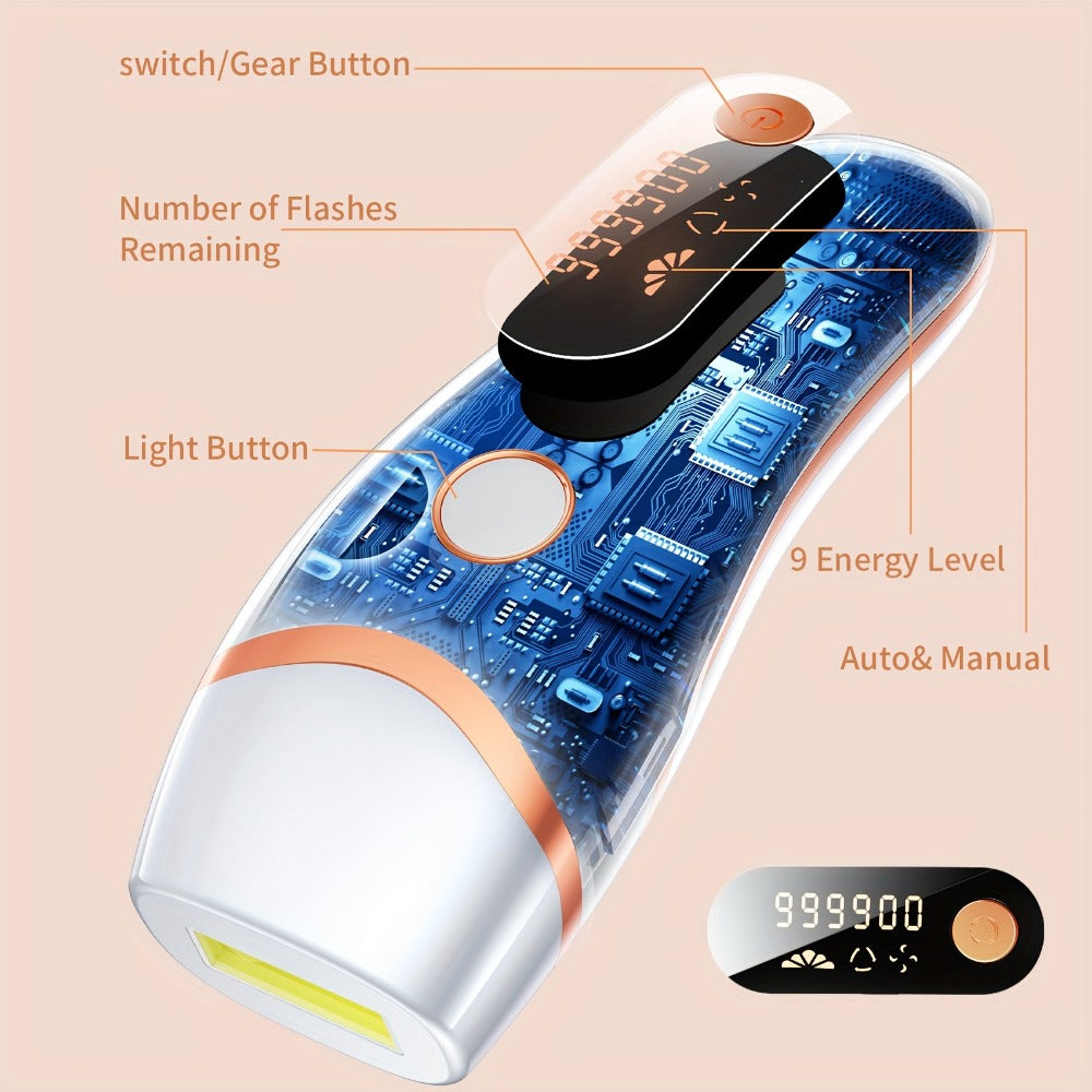 IPL Hair Removal Device for Women & Men, 999, 000 Flashes Permanent Hair Remover with 3 Functions (HR/SC/RA)